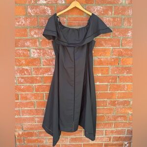 Theory Elegant Black Off-Shoulder Dress